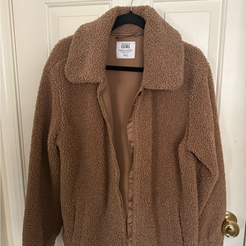 Athleta Girl Cozy Tan Sherpa Jacket